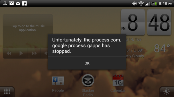 خطای com.google.process.gapps has stopped working